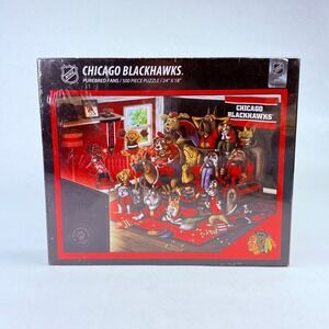 Chicago Blackhawks NHL Purebred‎ Fans 500 Piece Puzzle Dogs YouTheFan 24x18 New